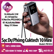 Sạc Dự Phòng Cuktech 10 Mini 10000mAh 2C1A 55W PPS5A ADC2.0 PB1055 - Bảo Hành 18 Tháng