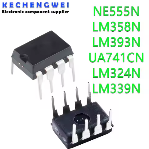 20PCS UA741 LM324 LM393 LM339 NE555 LM358 DIP LM358N LM324N LM339N LM393N NE555P UA741CN DIP8 DIP14 