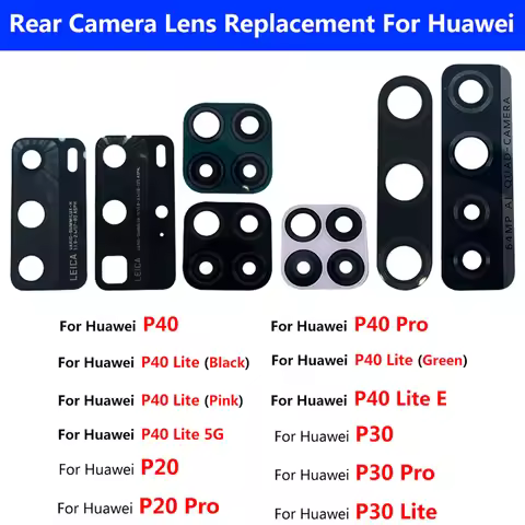 100% NEW For Huawei P50 P40 Lite 5G P40 Lite E P40 P30 Lite P20 Pro Back Rear Camera Glass Lens with