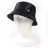 香奈兒 23C Coco Mark 亮片漁夫帽，黑色，M 碼，義大利製造，正品，女士款，品相極佳。