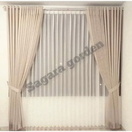 Gorden jendela minimalis, ukuran 18 ring tinggi 3 meter, gorden hotel mewah murah model semokring