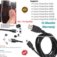 USB chrager cable data digital camera Canon PowerShot A495 A480 A800 A810 A2200 A2600 A3400 IS high 