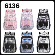 6136 #Korea Backpack High Quality ( Beg Sekolah / School Bag / Beg Galas / Laptop / College ) Design Girl