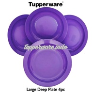 Tupperware Large Deep Plate 4pc set piring plastik cantik ungu purple  elegant wadah saji tempat mak