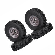 4Pcs 1.55 Metal Beadlock Rim Tire Set 110 Rc Crawler Car Axial Yet