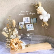PREMIUM - Dried Flower Acrylic Custom Akrilik Plakat Hadiah Wisuda