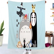 Anime My Neighbor Totoro Flannel Blanket For Kids Boy Girls Christmas Gifts Picnic Travel Bed Sofa Applicable All Season Blanket