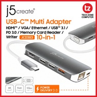 J5Create USB 3.1 Type-C Multi Adapter VGA/HDMI/LAN/PD 2.0/Card Reader ( JCD384 )