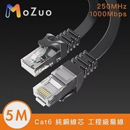 【魔宙】Cat6 純銅線芯抗干擾 飆速千兆網路工程級扁線 5M