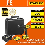 STANLEY SCD711C2K-B1 20V CORDLESS 13mm HAMMER DRILL DRIVER  (Replacement SCH20C2K, SCH20, SCD711)