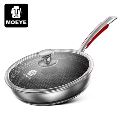 MOEYE Frying Pan 316L Stainless Steel 28/30/32cm Kitchen Nonstick Pan Cooking Skillet Kitchen Nonsti