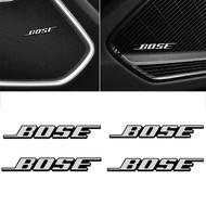 4 Pieces Aluminum BOSE Car Music Speaker Sticker Emblem For Nissan Mazda Audi Honda Hyundai Benz Lexus Toyota Auto Audio Player Badge Decals Interior Accessories