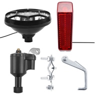 (REJY) Bike Light Bicycle Motorized Bike Friction Generator Dynamo Headlight Tail Light Kit 6V 3W Bi