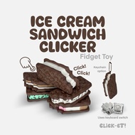CLICK-ET Ice Cream Sandwich Fidget Toy 3D Printed Keychain by Slycelab