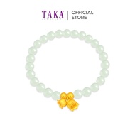 TAKA Jewellery 999 Pure Gold Lily of the Valley with Gold Ball Beads Bracelet