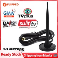 5/10M TV Antenna for Smart TV ABS CBN Digibox TV 5Meter/10Meter Indoor antenna for HDTV Strong Magnetic Base Digital TV Receiver Internal Suction Antenna