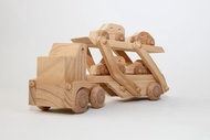 原木玩具拖板載運車