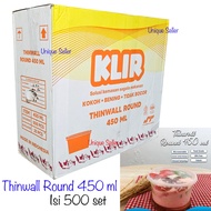 [1 Box] Thinwall Roundbowl 450 ML 450ml KLIR contents 500 Thinwall Round 450/ ML 450ml KLIR Plastic 