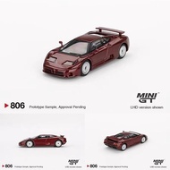 PreSale MINIGT 806 1:64 EB110 GT Dark Red Metallic Diecast Model Collection Toys