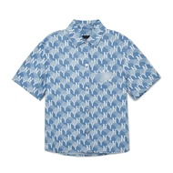 [Auth] Light mono cube denim shirt