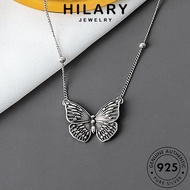 HILARY JEWELRY Perempuan Women Necklace 925 Retro Accessories Silver Sterling Korean Leher Pendant For 純銀項鏈 Original Perak Chain Butterfly Rantai N27