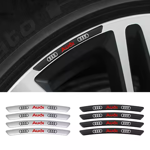 4pcs Aluminum Car Styling Wheel Rims Racing Sticker Badge for Audi Sline S3 S4 S5 S6 S7 RS Quattro Q