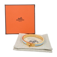 Hermes 愛馬仕 Mini Clic Kelly 窄版琺瑯手環(8X極地藍/金)/平行輸入