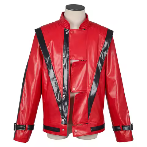 Michael Jackson cosplay red leather jacket costume for Halloween stage performance
