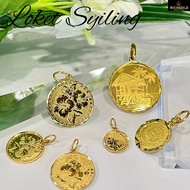 RICHGOLD JEWELS Loket SYILING Dinar & Bunga RAYA emas 916 (COIN pendant 916 gold)