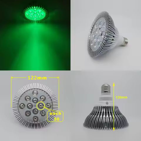 12W / 24W 520nm~525nm PAR38 Green LED Lamp Spot Light Bulb for LED Green Therapy Plant Aquarium E26 