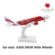 MERAH Air Asia Red White A320 20cm Die-cast Metal Airplane || Asian Water Red White A320 16cm