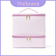 Case Highcapacity Cosmetic With Stripe Pattern And Chain Detail For Men Women And