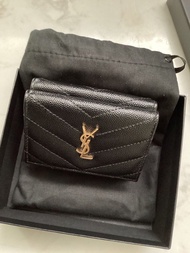 100%全新真品Saint Laurent 經典logo 折紙設計銀包