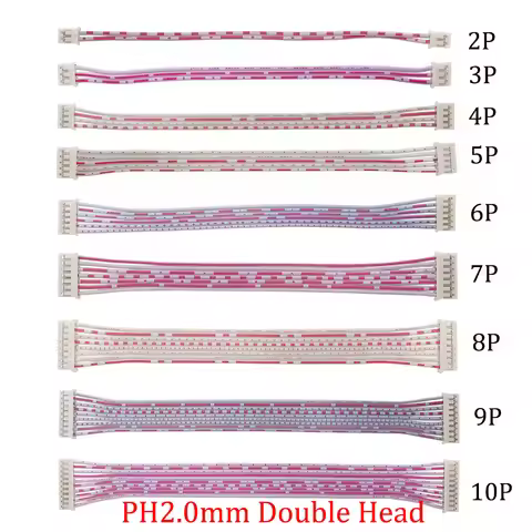 JST PH2.0 Double Head Cable 2.0mm Pitch 2/3/4/5/6/7/8/9/10 Pin JST Female To Female Electron Wires T