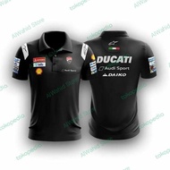 Ducati Polo Shirt, MotoGP Collar Shirt, MotoGP Uniform Shirt, Ducati Shirt-Wine Red, 5XL