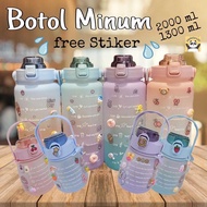 Viral Drinking Bottle Rainbow Bottle Motivational Drinking Bottle Gemoy Bottle 1300Ml - 2000Ml