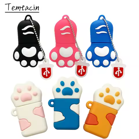 Cartoon Cat Paw USB Flash Drive 8gb 16gb 32gb 64gb Pen Drive 128G USB Stick Flash Drive 256G Memoria