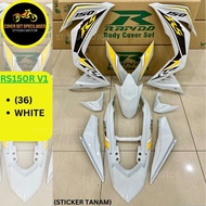 RAPIDO Cover Set Honda Rs150r V1 V2 V3 (36) White Body Cover Coverset Sticker Tanam Stripe Tanam