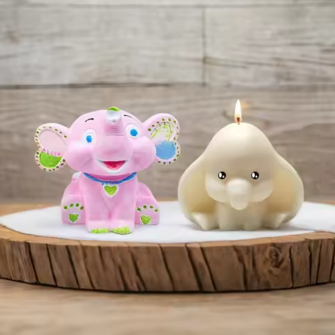 1 piece, Dumbo 3D Dumbo DIY Cartoon Elephant Aromatherapy Candle Gypsum Pendant Animal Silicone Mold