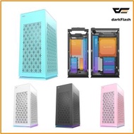 darkFlash - DLH21 Mini-ITX 機箱-薄荷綠機箱 支持240水冷,長顯咭, Type-C 接頭, 美型直塔設計, 底部環繞 ARGB 燈效電腦機殼