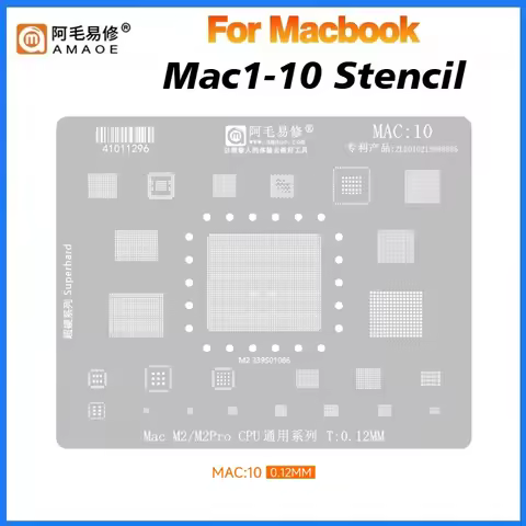 Amaoe MacBook Series Mac10 BGA Reballing Stencil for MAC Pro A2159 A1706 A1707 A1534 IC CPU SSD DDR 
