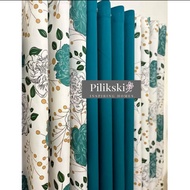 CA55Y - Camella Teal Sold Per Pc Or 3in1 Set Ring Curtain ( 5ft - 152cm To 7ft - 213cm )