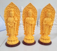(FREESHIP- Tặng mã giảm giá 5k) Bộ 3 tượng Tam Thế Phật có đế gỗ - BUDDHA SHOP