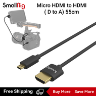 SmallRig Ultra Thin Micro HDMI to HDMI Data Cable (D ถึง A) 55 ซม. HDMI 2.0 รองรับความละเอียดสูงสุด 4K 60Hz พร้อมสายผูกสำหรับ Sony A7R V A7R IV A7R III A7III A7II A7RII Fujifilm X-T2 X-T3 X-T5 3043