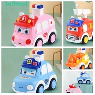TN5WC4 Push and Go Cars, Fire Truck Pull Back Press and Go Car Toy, Funny Plastic Mini Vehicles Vehi