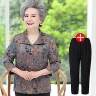 Middle-aged and elderly woman spring dress mother shirt 60 years old 70 old lady clothes grandmother