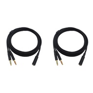 2 Pcs 3.5mm Universal 2 in 1 Gaming Headset Audio- Extend Cable for Cloud II/Alpha-/Cloud Flight/Cor