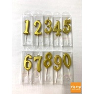CANDLE NUMBER SMALL GOLD (0)