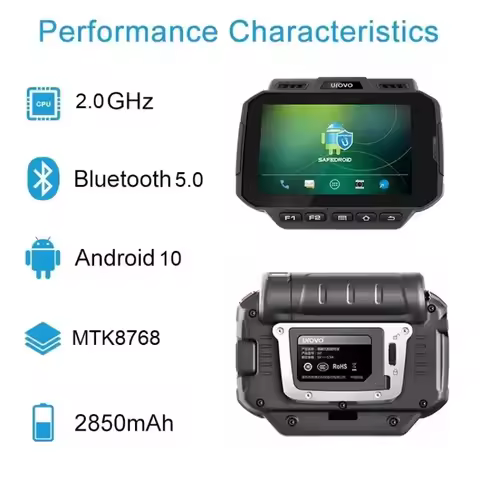 2025Urovo U2 pdas 10 barcode scanner touch screen Data Collector Terminal Scanner rugged Wearable pd