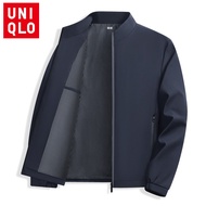 Uniqlo Bomber Jacket Men's Middle-aged and Elderly Stand-up Collar Jacket 2024 New Spring and Fall J